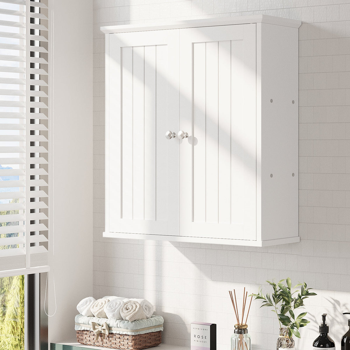 Meilocar Bathroom Wall Cabinet, Bathroom Cabinet Wall Mount, Over Toilet Space Saver Storage Cabinet, Wood Medicine Cabinets