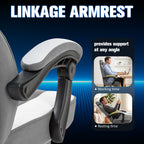Meilocar Gaming Chair with Footrest Fabric Gaming Chair for Adults with Massage Lumbar Support, High Back Ergonomic Computer Chair, Pocket Spring Cushion, 150°Reclining & Linkage Armrests