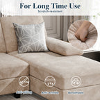 Meilocar Sectional Couches for Living Room, 106 in U Shaped Couch Soft Sectional Sofa with Double Chaise, Comfortable 4 Seat Couch