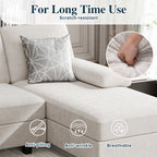 Meilocar Sectional Couches for Living Room, 106 in U Shaped Couch Soft Sectional Sofa with Double Chaise, Comfortable 4 Seat Couch