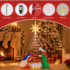 Meilocar 6FT Lighted Nativity Scene Outdoor Christmas Decoration, 4 PC Set Pre-Lit Holy Family Set Mary Joseph Jesus North Star with 240 LED Lights for Lawn Yard Patio