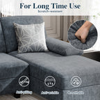 Meilocar Sectional Couches for Living Room, 106 in U Shaped Couch Soft Sectional Sofa with Double Chaise, Comfortable 4 Seat Couch