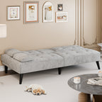 Meilocar 64" Futon Sofa Bed, Small Loveseat, Cup Holders, Small Couch with 3 Adjustable Angles, Removable Armrests, Small Sofa for Apartment, 5.3 FT