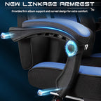 Meilocar Gaming Chair for Adults, Video Game Chair with Footrest, Big and Tall Gaming Chair Heavy Duty Computer Chair with Massage Lumbar, Ergonomic Adjustable Height and 360° Swivel Seat, PU Leather