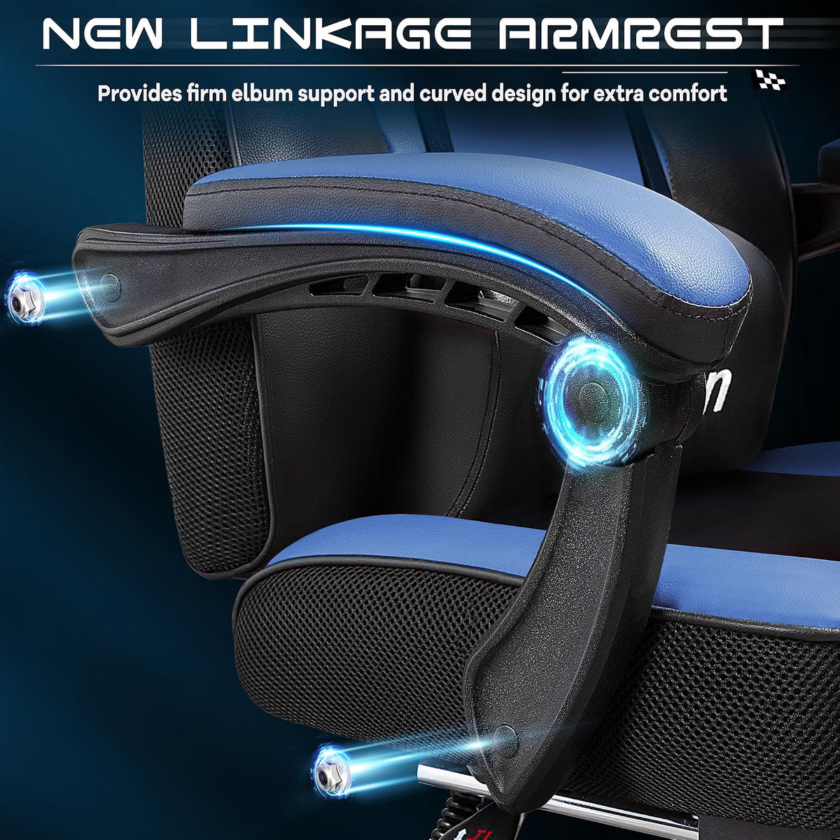 Meilocar Gaming Chair for Adults, Video Game Chair with Footrest, Big and Tall Gaming Chair Heavy Duty Computer Chair with Massage Lumbar, Ergonomic Adjustable Height and 360° Swivel Seat, PU Leather