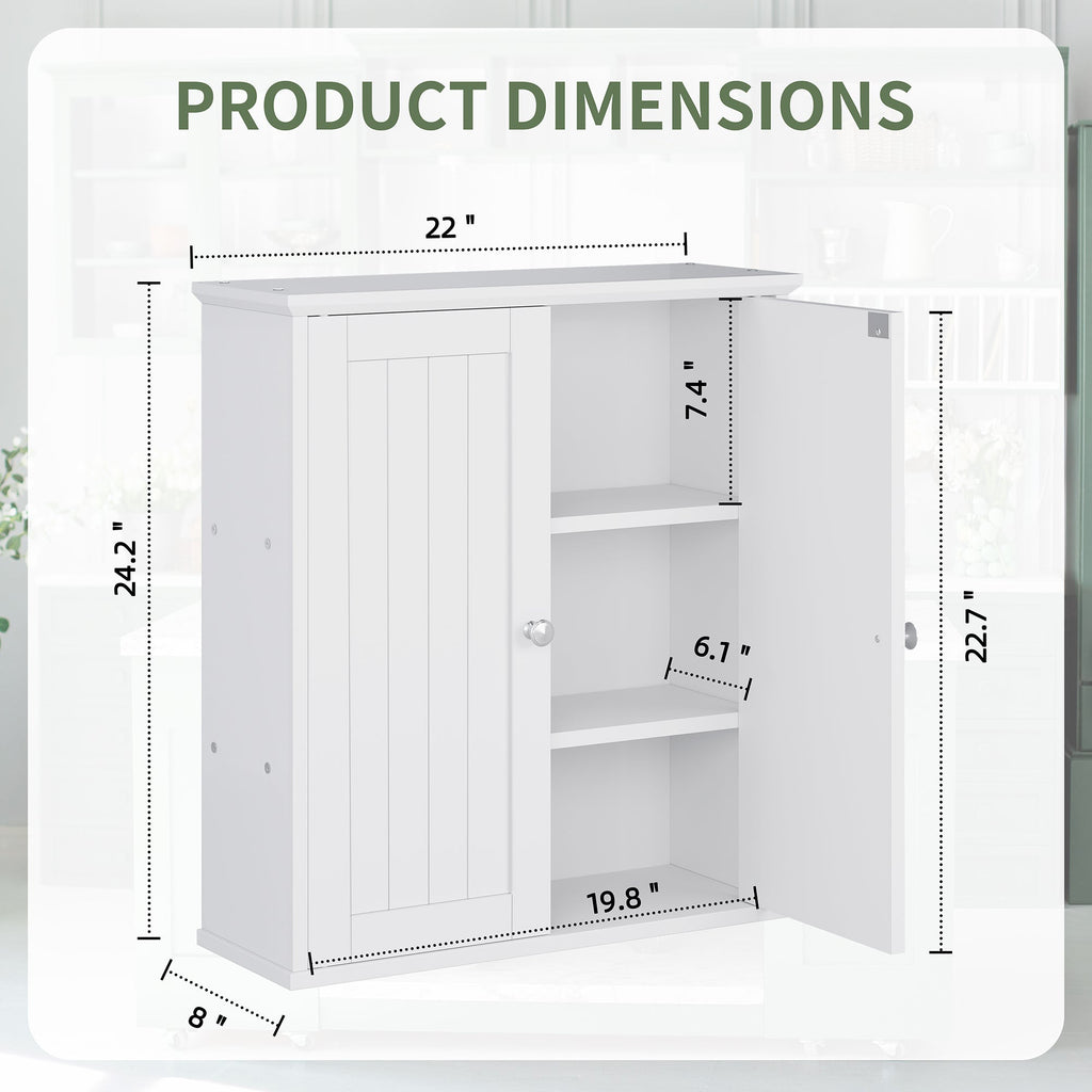 Meilocar Bathroom Wall Cabinet, Bathroom Cabinet Wall Mount, Over Toilet Space Saver Storage Cabinet, Wood Medicine Cabinets