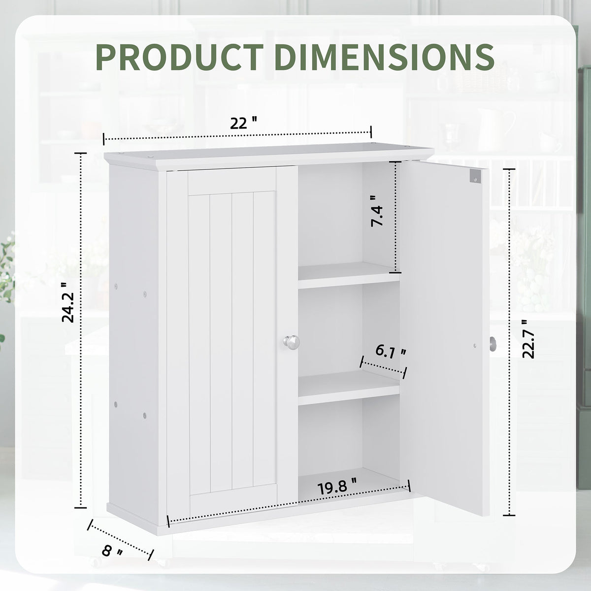 Meilocar Bathroom Wall Cabinet, Bathroom Cabinet Wall Mount, Over Toilet Space Saver Storage Cabinet, Wood Medicine Cabinets