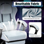 Meilocar Gaming Chair with Footrest, Ergonomic Fabric Desk Chair