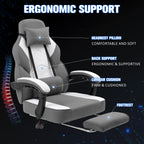 Meilocar Gaming Chair with Footrest Fabric Gaming Chair for Adults with Massage Lumbar Support, High Back Ergonomic Computer Chair, Pocket Spring Cushion, 150°Reclining & Linkage Armrests
