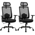 Meilocar Ergonomic Office Chair, Office Desk Chair with High Back Mesh and Adjustable Lumbar Support, Rolling Work Chairs with Wheels and Adjustable Headrests, Wide Cushion