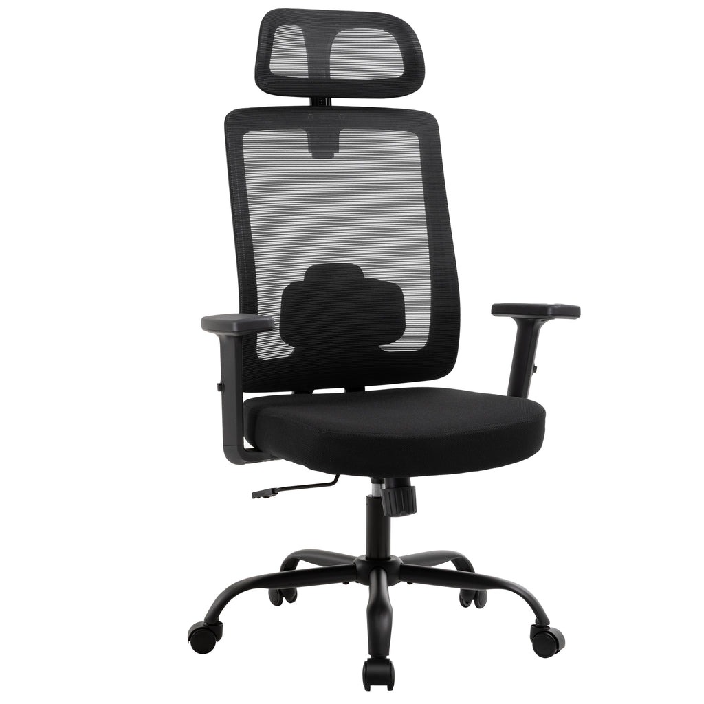 Meilocar Office Chair with Mesh High Back, Ergonomic Office Desk Chair with Adjustable Lumbar Support, Rolling Work Chairs with Wheels and 3D Headrest