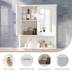 Meilocar Bathroom Wall Cabinet with Mirror, Bathroom Mirror Cabinet Wall Mounted, Over Toilet Medicine Cabinets with Adjustable Shelf, Large Capacity