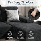 Meilocar Sectional Couches for Living Room, 106 in U Shaped Couch Soft Sectional Sofa with Double Chaise, Comfortable 4 Seat Couch