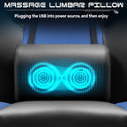 Meilocar Gaming Chair for Adults, Video Game Chair with Footrest, Big and Tall Gaming Chair Heavy Duty Computer Chair with Massage Lumbar, Ergonomic Adjustable Height and 360° Swivel Seat, PU Leather
