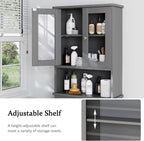 Meilocar Over the Toilet Storage Cabinet for Bathroom, Storage Organizer Over Toilet, Bathroom Space Saver with Tempered Glass Doors