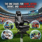 Meilocar Gaming Chair for Adult, Computer Chair with Footrest Video Game Chair Big and Tall Gaming Chair with Massage Lumbar Support, Adjustable Height and 360° Swivel Seat