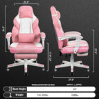 Meilocar Gaming Chair for Adults, Video Game Chair with Footrest, Big and Tall Gaming Chair Heavy Duty Computer Chair with Massage Lumbar, Ergonomic Adjustable Height and 360° Swivel Seat, PU Leather