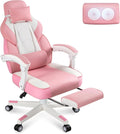 Meilocar Gaming Chair for Adults, Video Game Chair with Footrest, Big and Tall Gaming Chair Heavy Duty Computer Chair with Massage Lumbar, Ergonomic Adjustable Height and 360° Swivel Seat, PU Leather