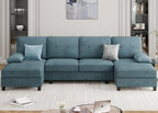 Meilocar Sectional Couches for Living Room, 106 in U Shaped Couch Soft Sectional Sofa with Double Chaise, Comfortable 4 Seat Couch