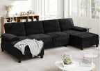 Meilocar Sectional Couches for Living Room, 106 in U Shaped Couch Soft Sectional Sofa with Double Chaise, Comfortable 4 Seat Couch