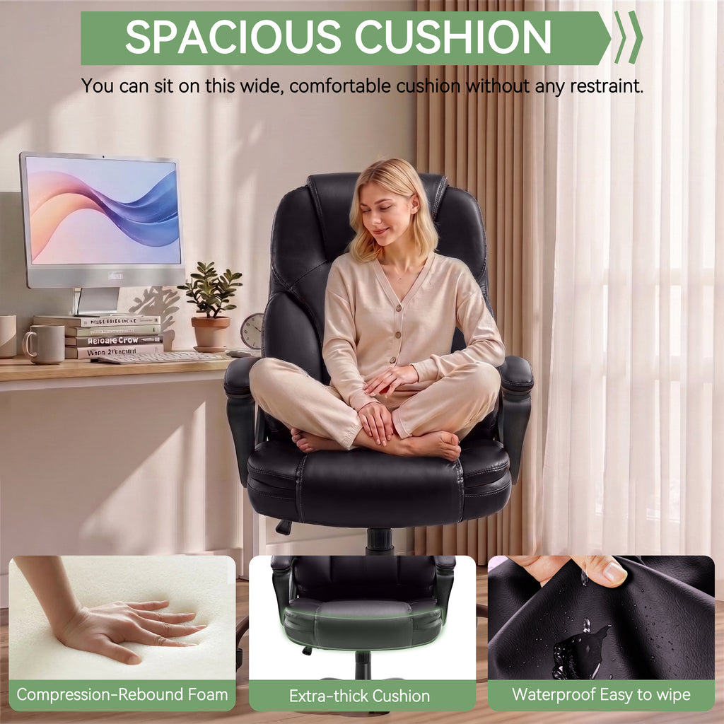 Meilocar Ergonomic Office Chair with High Back, Comfy Desk Chair, Adjustable Executive Office Chair for Home Office, Big and Tall Computer Chair Heavy Duty, 360° Swivel