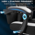 Meilocar Gaming Chair for Adults, Video Game Chair with Footrest, Big and Tall Gaming Chair Heavy Duty Computer Chair with Massage Lumbar, Ergonomic Adjustable Height and 360° Swivel Seat, PU Leather