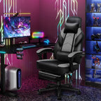 Meilocar Gaming Chair for Adult, Computer Chair with Footrest Video Game Chair Big and Tall Gaming Chair with Massage Lumbar Support, Adjustable Height and 360° Swivel Seat