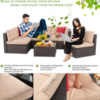 Walsunny 6 Pieces Outdoor Sectional Sofa Set
