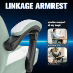 Meilocar Gaming Chair with Footrest Fabric Gaming Chair for Adults with Massage Lumbar Support, High Back Ergonomic Computer Chair, Pocket Spring Cushion, 150°Reclining & Linkage Armrests