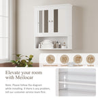 Meilocar Bathroom Wall Cabinet with Mirror, Bathroom Mirror Cabinet Wall Mounted, Over Toilet Medicine Cabinets with Adjustable Shelf, Large Capacity