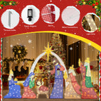 Meilocar 6 FT Christmas Outdoor Nativity Scene Set, 7pcs Weatherproof Holy Family Outdoor Decorations Nativity Set for Christmas Holiday Yard Home Decorations