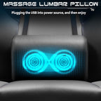 Meilocar Gaming Chair for Adult, Computer Chair with Footrest Video Game Chair Big and Tall Gaming Chair with Massage Lumbar Support, Adjustable Height and 360° Swivel Seat