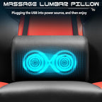 Meilocar Gaming Chair for Adults, Video Game Chair with Footrest, Big and Tall Gaming Chair Heavy Duty Computer Chair with Massage Lumbar, Ergonomic Adjustable Height and 360° Swivel Seat, PU Leather