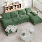 Meilocar Sectional Couches for Living Room, 106 in U Shaped Couch Soft Sectional Sofa with Double Chaise, Comfortable 4 Seat Couch
