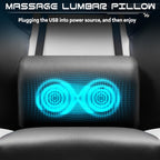 Meilocar Gaming Chair for Adults, Video Game Chair with Footrest, Big and Tall Gaming Chair Heavy Duty Computer Chair with Massage Lumbar, Ergonomic Adjustable Height and 360° Swivel Seat, PU Leather