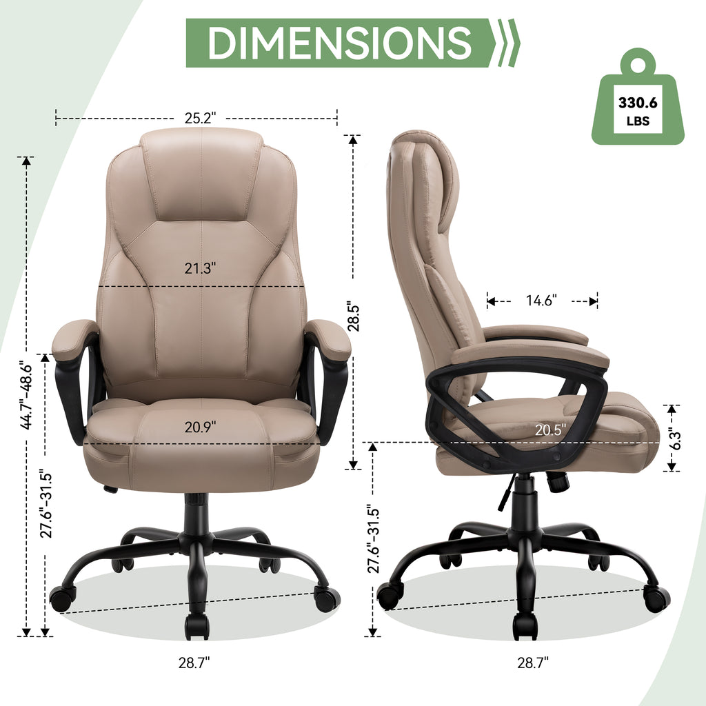 Meilocar Ergonomic Office Chair with High Back, Comfy Desk Chair, Adjustable Executive Office Chair for Home Office, Big and Tall Computer Chair Heavy Duty, 360° Swivel