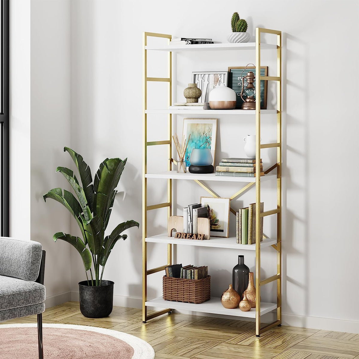 Walsunny 5-Tier Bookshelf (7254077571248)