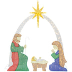 Meilocar 6 FT Nativity Scene Outdoor Christmas Decoration Lighted up Christmas Holiday Display, Nativity Scene Set with LED Lights Christmas Tree Decor, Birth of Jesus