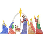 Meilocar 6 FT Christmas Outdoor Nativity Scene Set, 7pcs Weatherproof Holy Family Outdoor Decorations Nativity Set for Christmas Holiday Yard Home Decorations