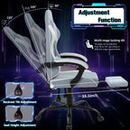 Meilocar Gaming Chair with Footrest, Ergonomic Fabric Desk Chair