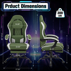 Meilocar Gaming Chair with Footrest, Ergonomic Fabric Desk Chair