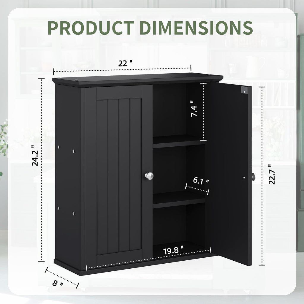 Meilocar Bathroom Wall Cabinet, Bathroom Cabinet Wall Mount, Over Toilet Space Saver Storage Cabinet, Wood Medicine Cabinets