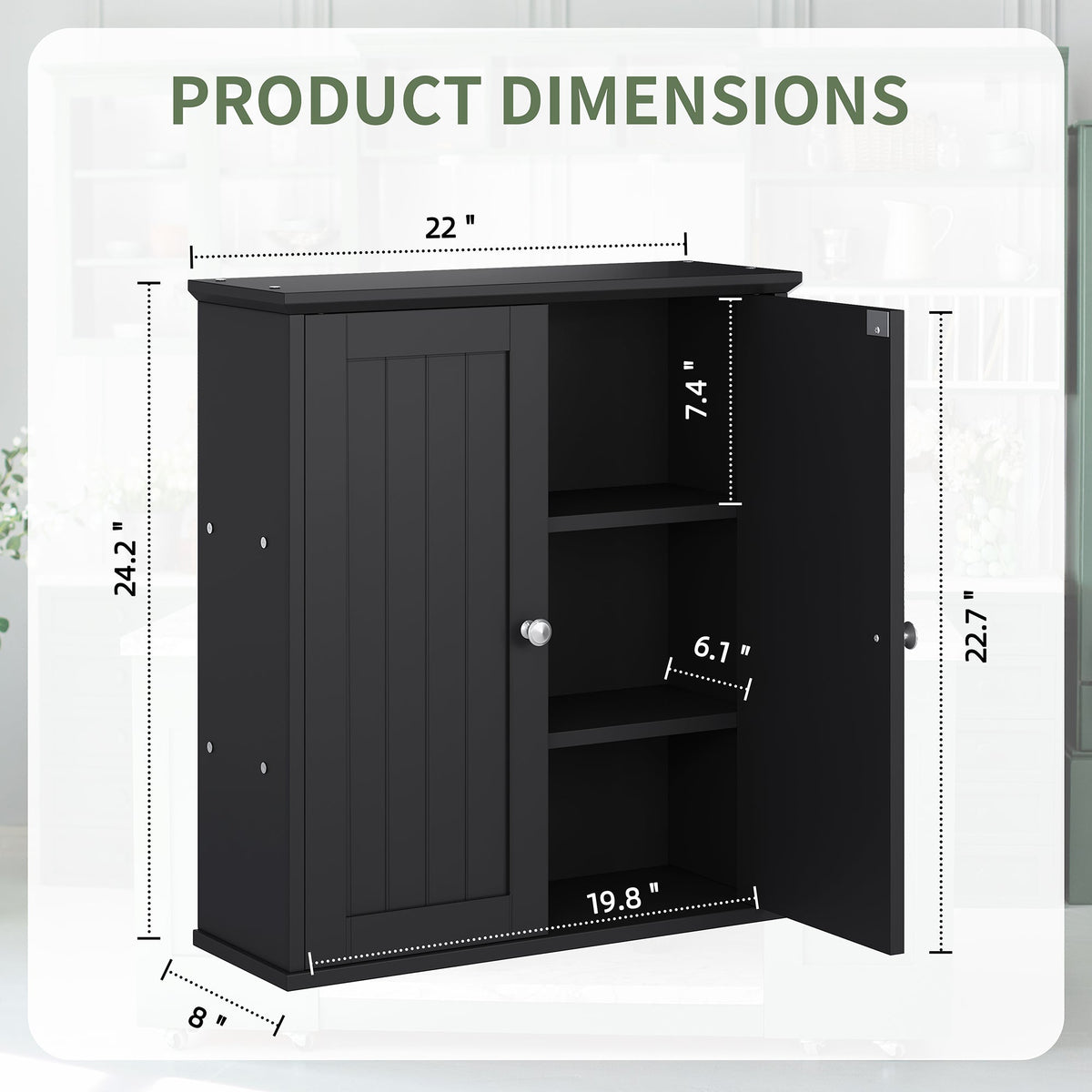 Meilocar Bathroom Wall Cabinet, Bathroom Cabinet Wall Mount, Over Toilet Space Saver Storage Cabinet, Wood Medicine Cabinets