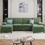 Meilocar Sectional Couches for Living Room, 106 in U Shaped Couch Soft Sectional Sofa with Double Chaise, Comfortable 4 Seat Couch