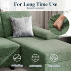 Meilocar Sectional Couches for Living Room, 106 in U Shaped Couch Soft Sectional Sofa with Double Chaise, Comfortable 4 Seat Couch