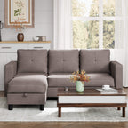 sectional couch WALSUNNY livingroom sectional couch sectional couch #color_brown #material_linen-fabric