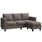 sectional couch WALSUNNY livingroom sectional couch sectional couch #color_brown #material_linen-fabric