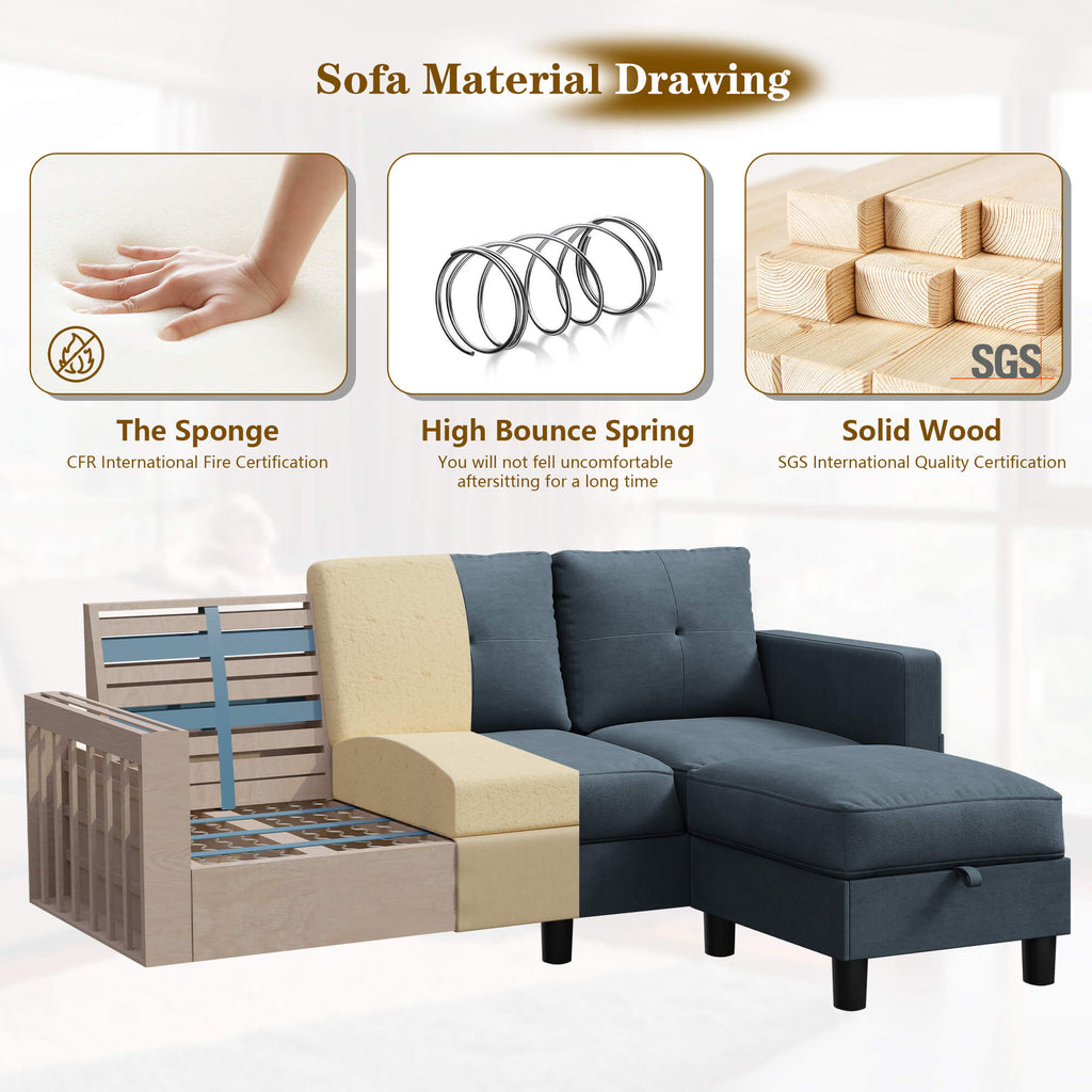  sectional couch WALSUNNY livingroom sectional couch sectional couch #color_dark-grey #material_linen-fabric