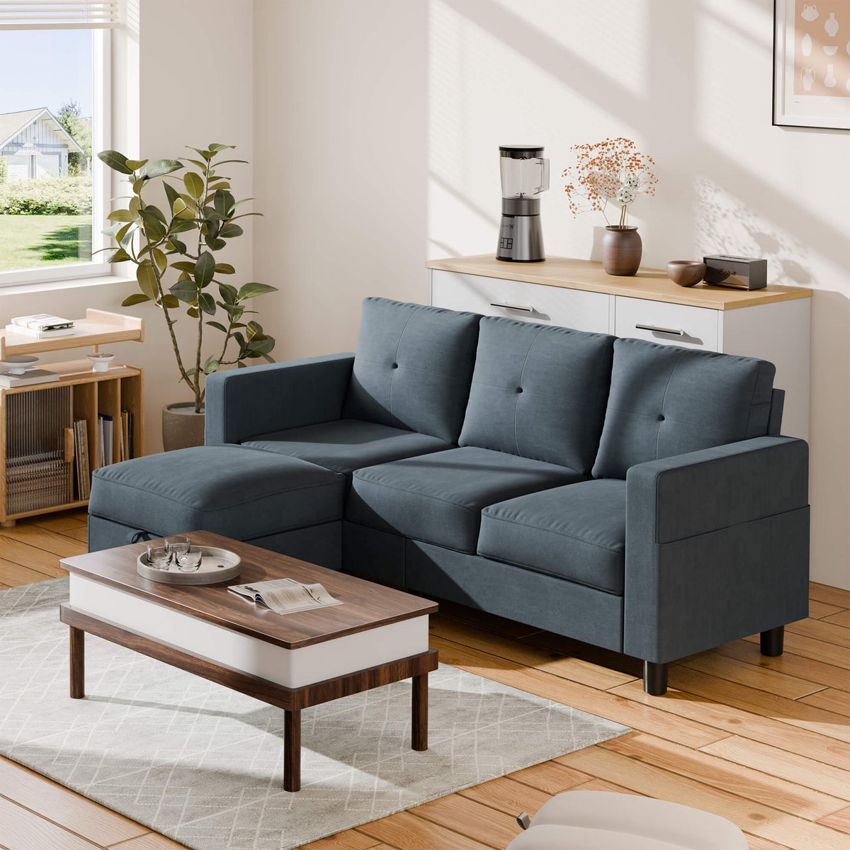  sectional couch WALSUNNY livingroom sectional couch sectional couch #color_dark-grey #material_linen-fabric