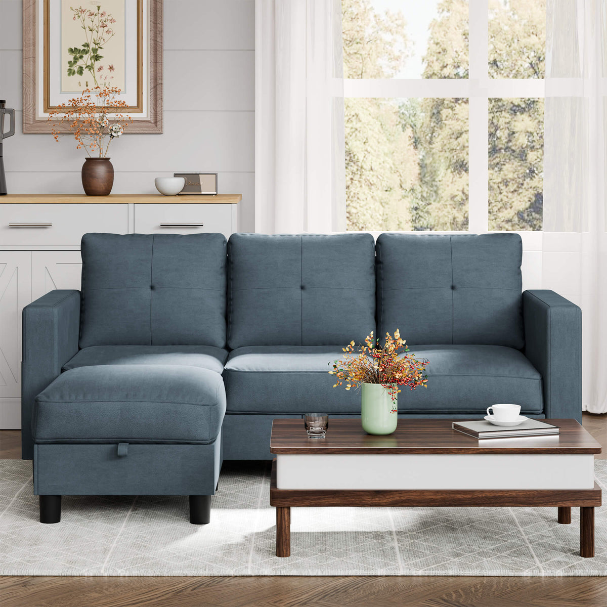  sectional couch WALSUNNY livingroom sectional couch sectional couch #color_dark-grey #material_linen-fabric